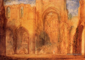romantique romantisme Tableau Peinture - Intérieur de l’abbaye des Fontaines Yorkshire romantique Turner